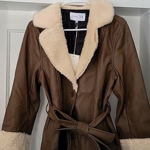 NanaMacs leather jacket with sharpa accents